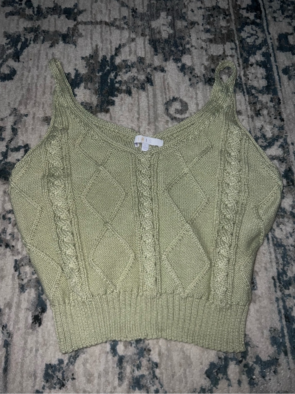 Green Cable Knit